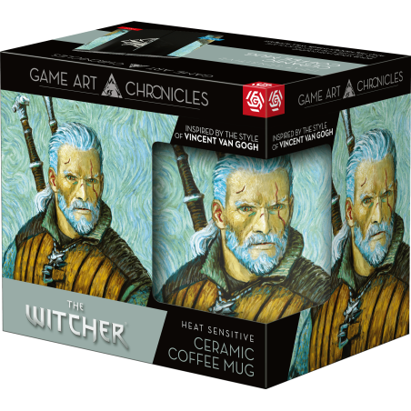 Kubek z aplikacją termoaktywną Game Art Chronicles The Witcher Geralt & Vincent van Gogh