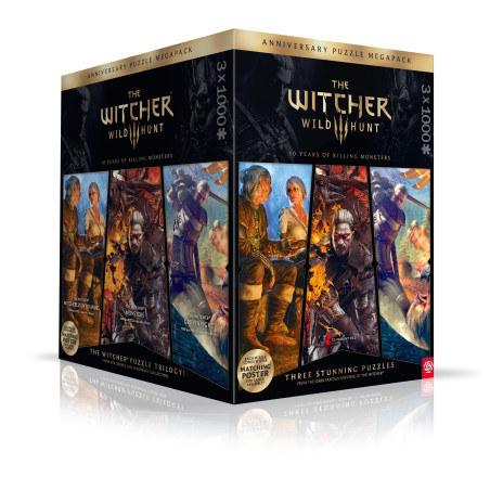 The Witcher 3: Wild Hunt 10 Years of Killing Monsters Puzzle Trilogy 3x1000